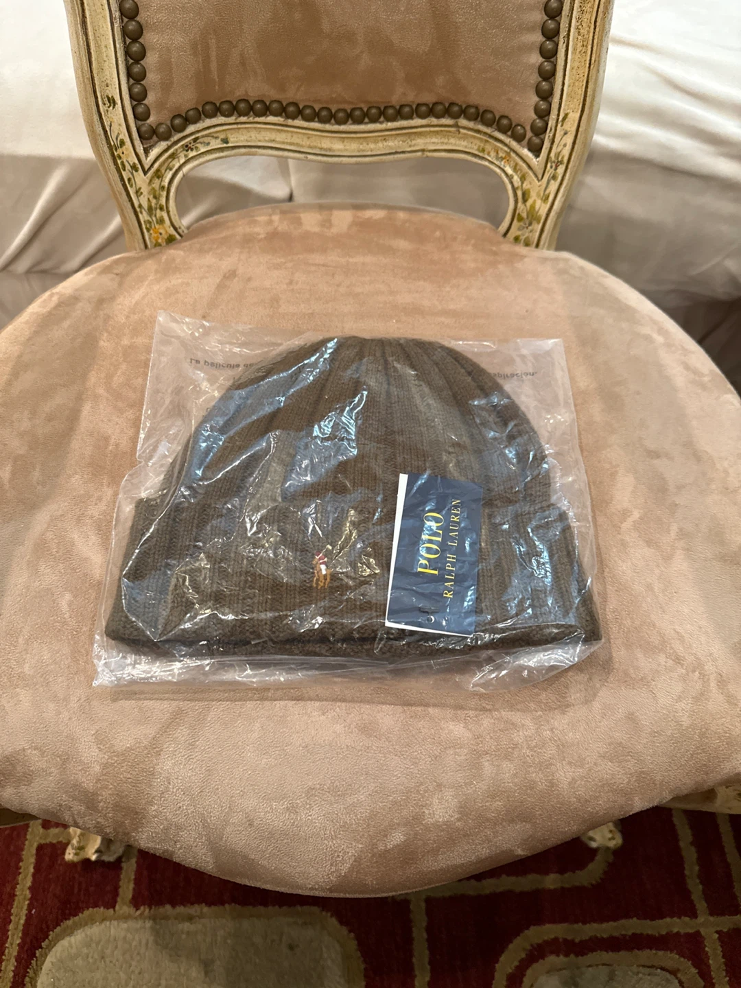 New Wool knit Polo Ralph Lauren Olive Beanie