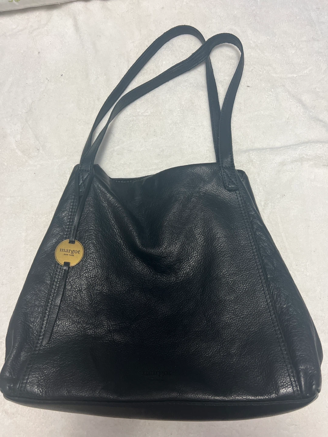 Margot New York Black Leather Shoulder Bag