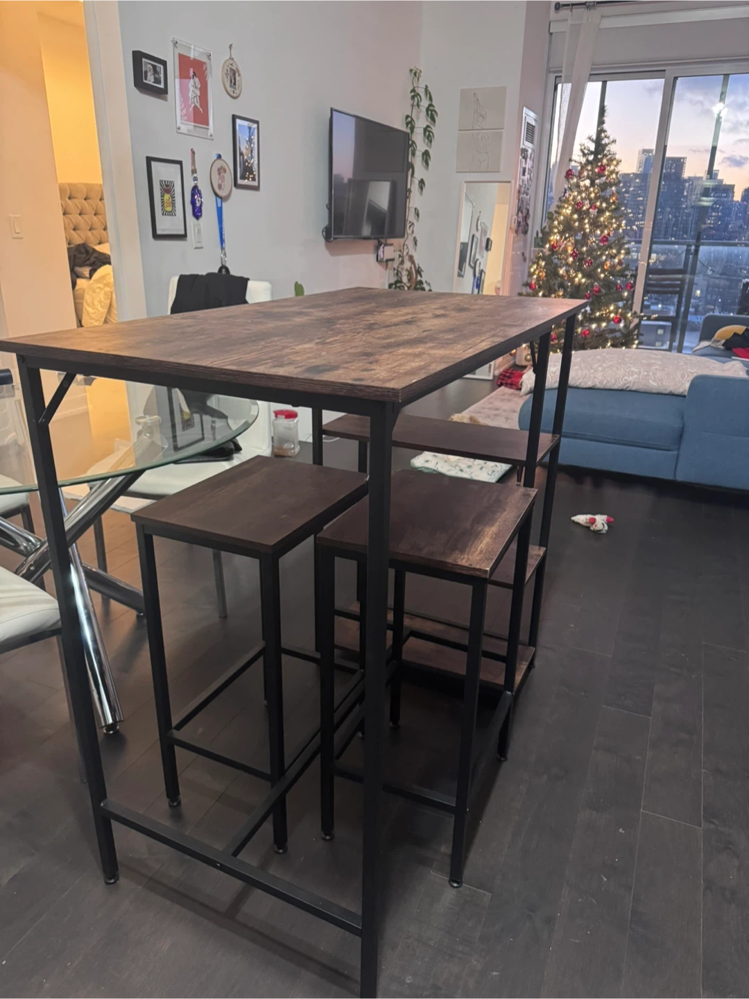 Small kitchen island with 2 Stools - photo 4