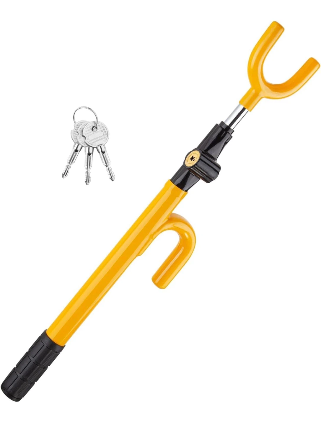 Yellow Steering Wheel Lock with Keys