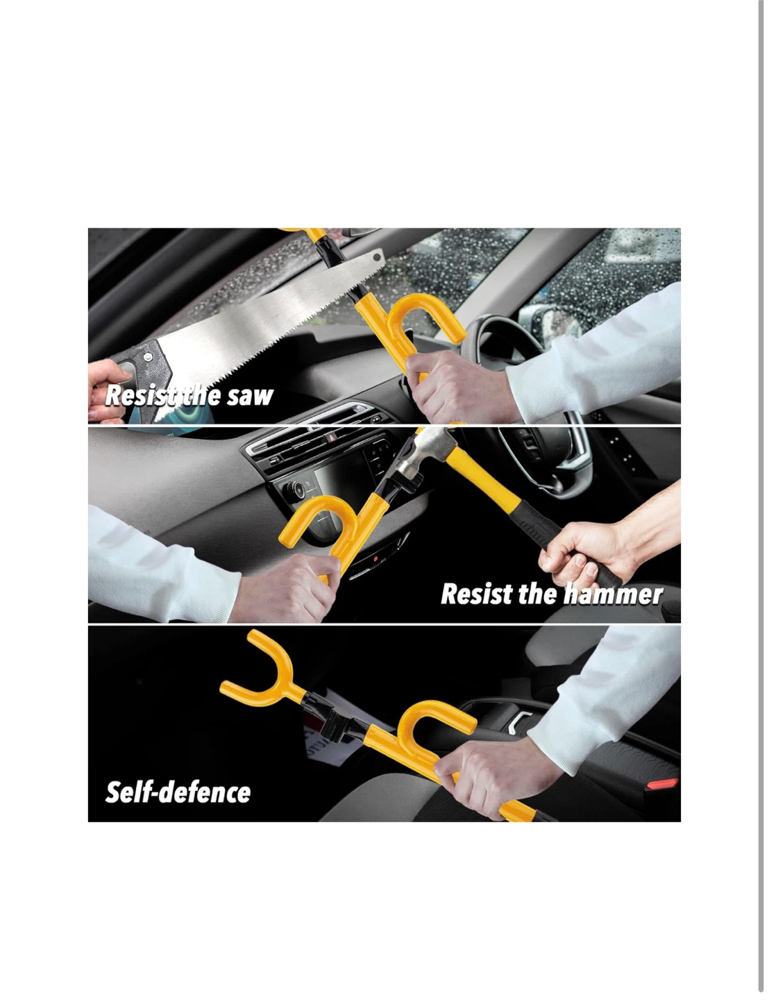 Yellow Steering Wheel Lock with Keys - photo 5