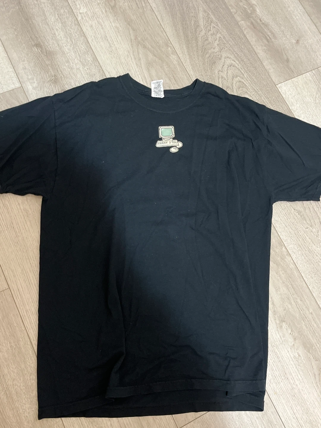 Vintage Black T-Shirt with Computer Graphic - photo 2