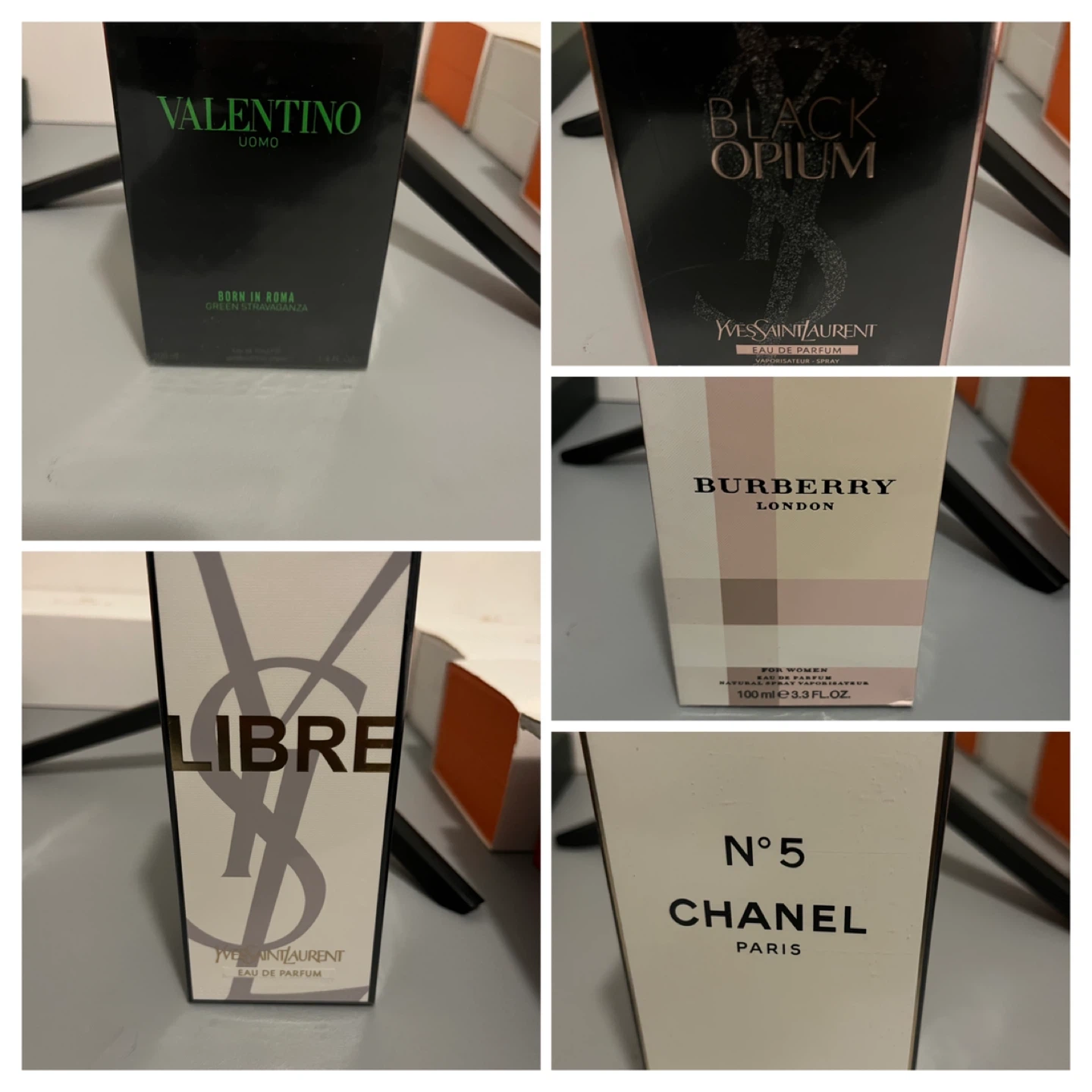 Assorted Designer Perfumes: Valentino, YSL, Burberry, Chanel