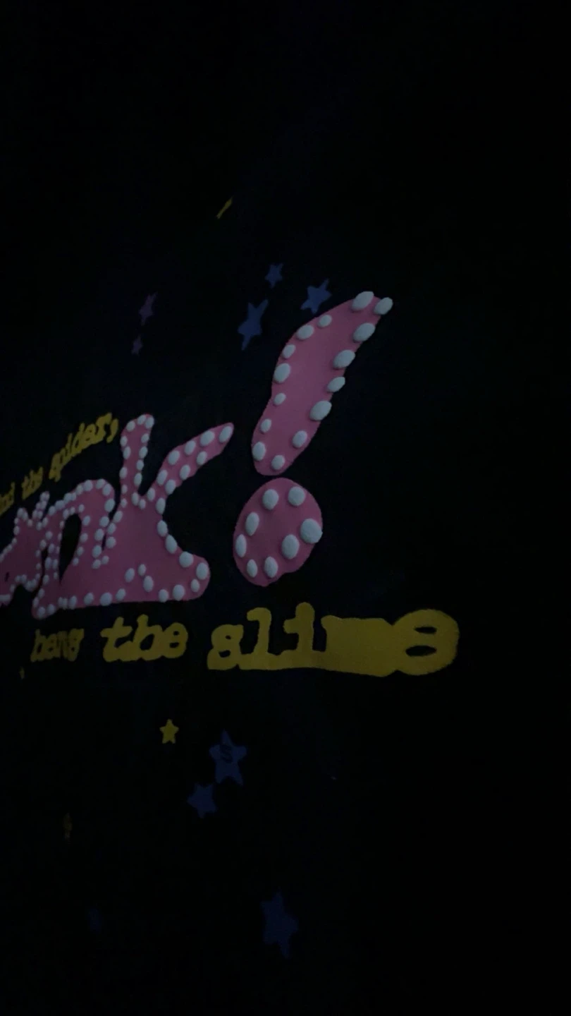 Black/Pink Sp5der Hoodie - Size M - photo 3