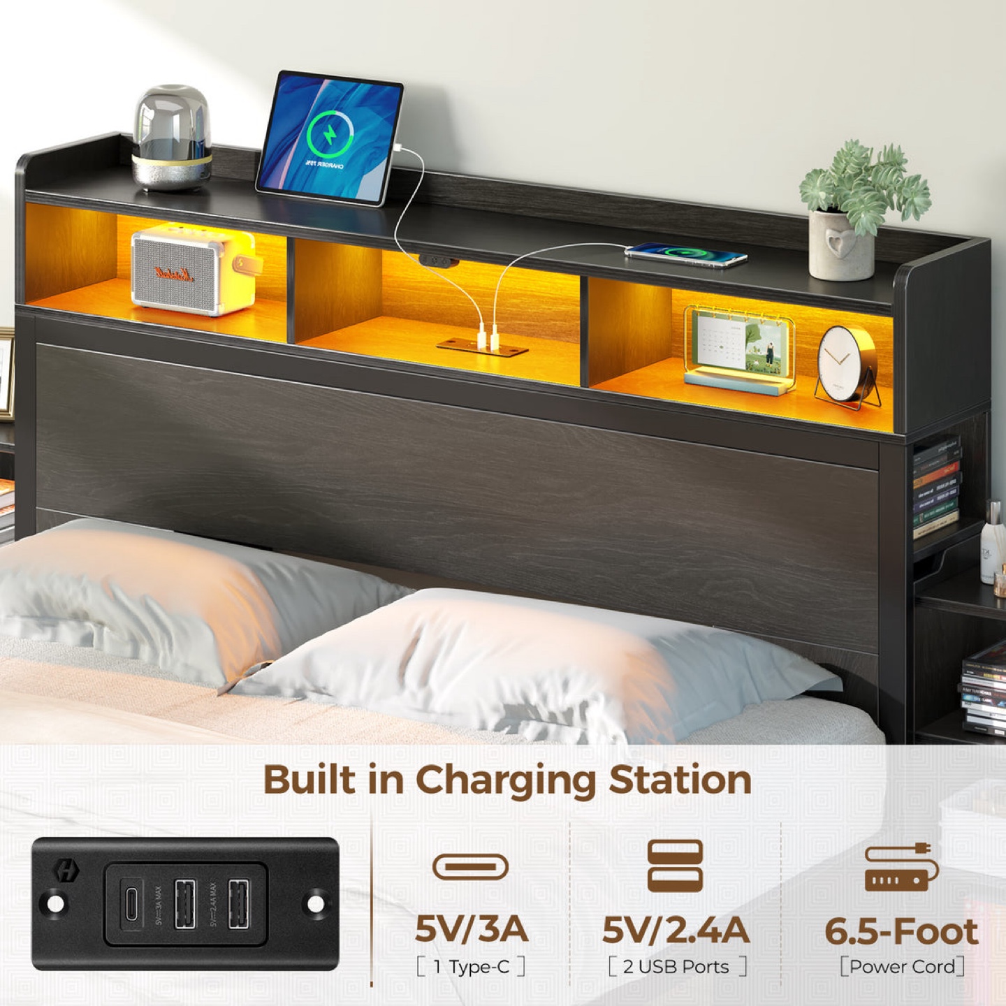 Bedtime Wheeled Storage Cabinet Bed Frame - photo 3