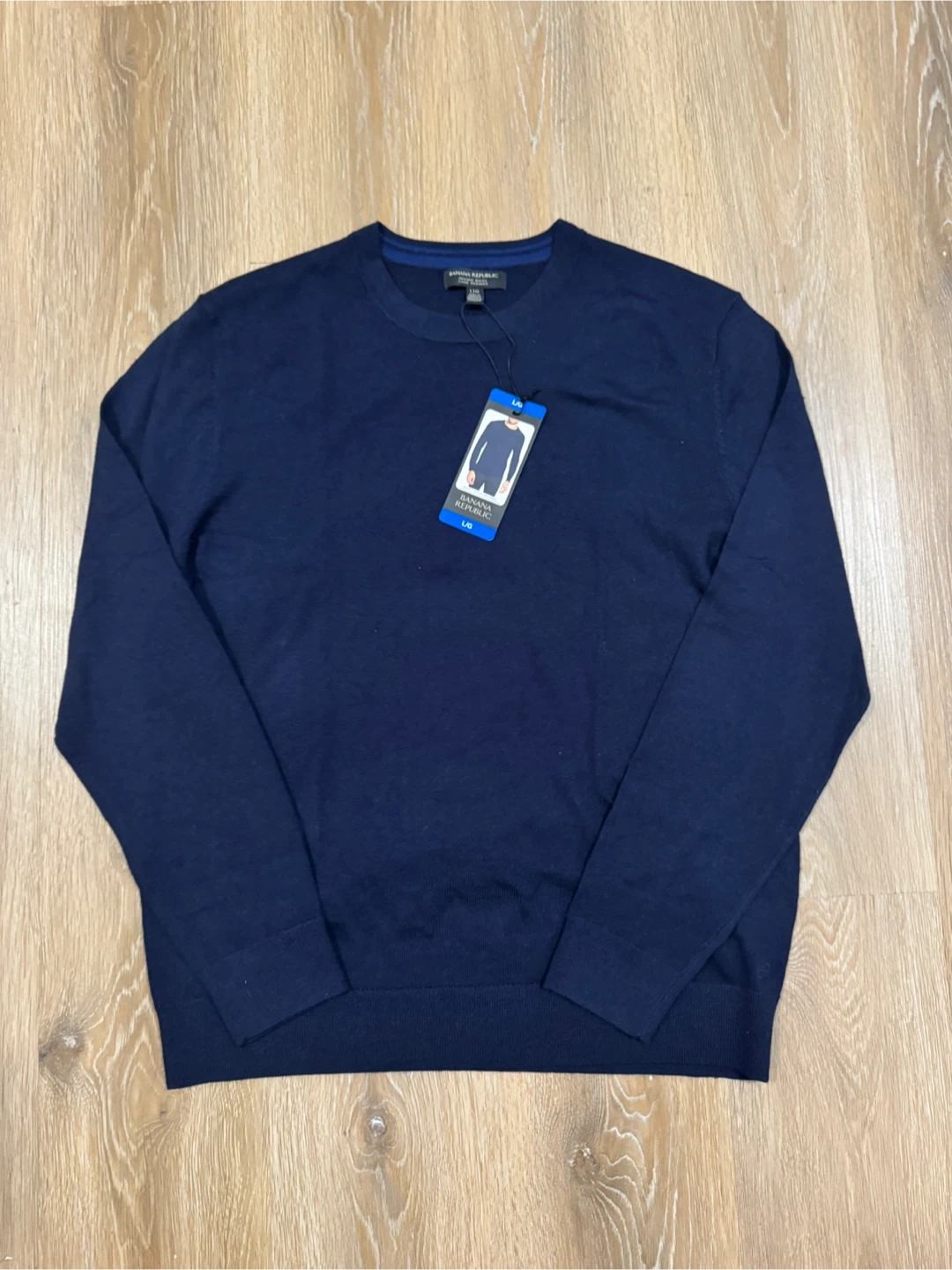 Banana Republic Merino Wool Mens Dark Blue Sweater Size Large