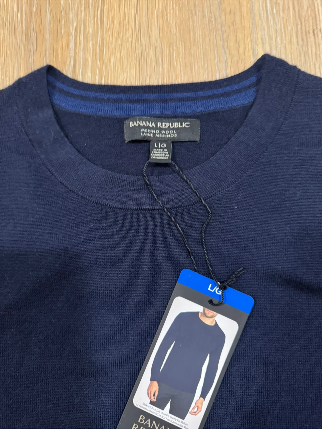 Banana Republic Merino Wool Mens Dark Blue Sweater Size Large - photo 2