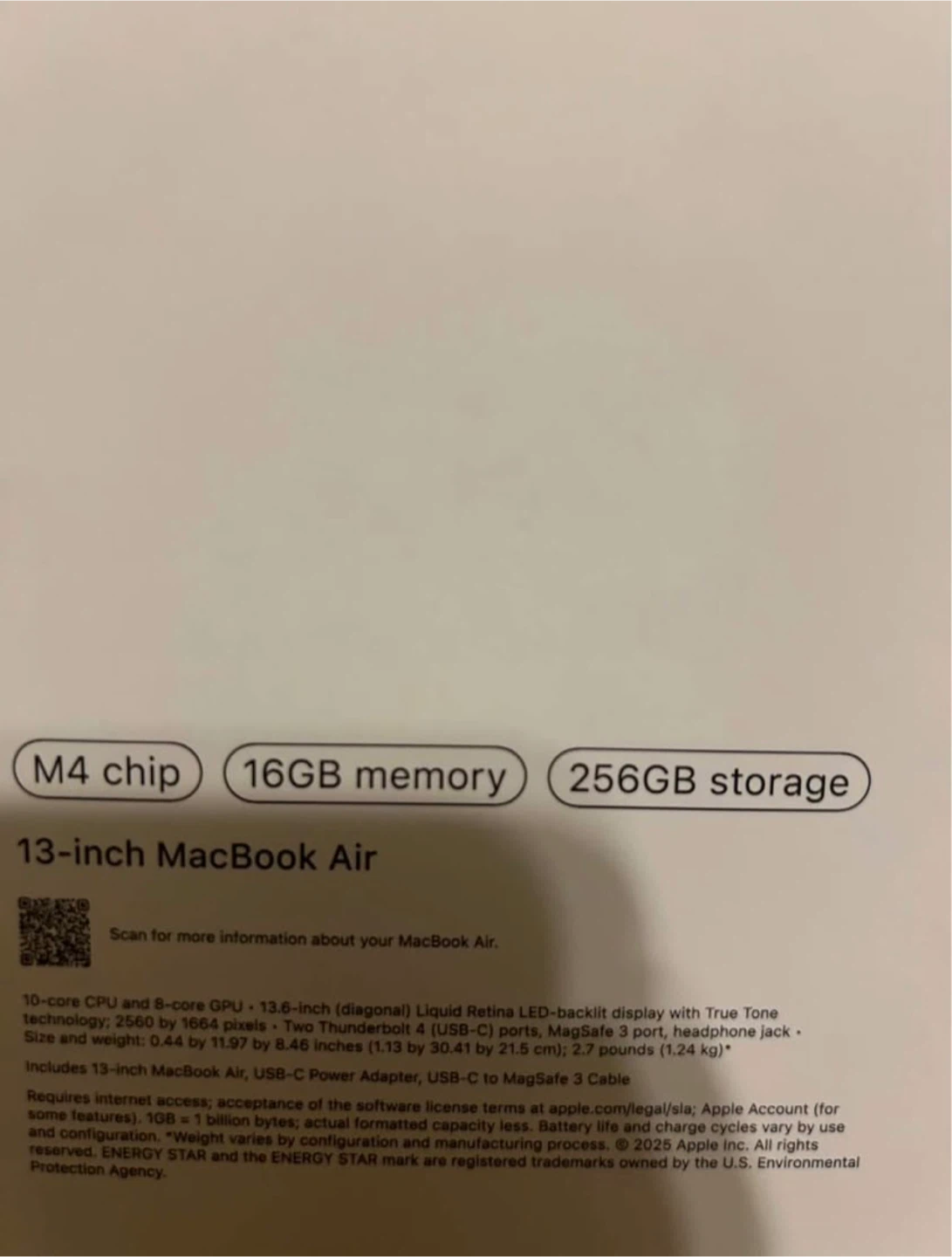 Macbook Air 13-inch M4 Chip 16GB 256GB - photo 4