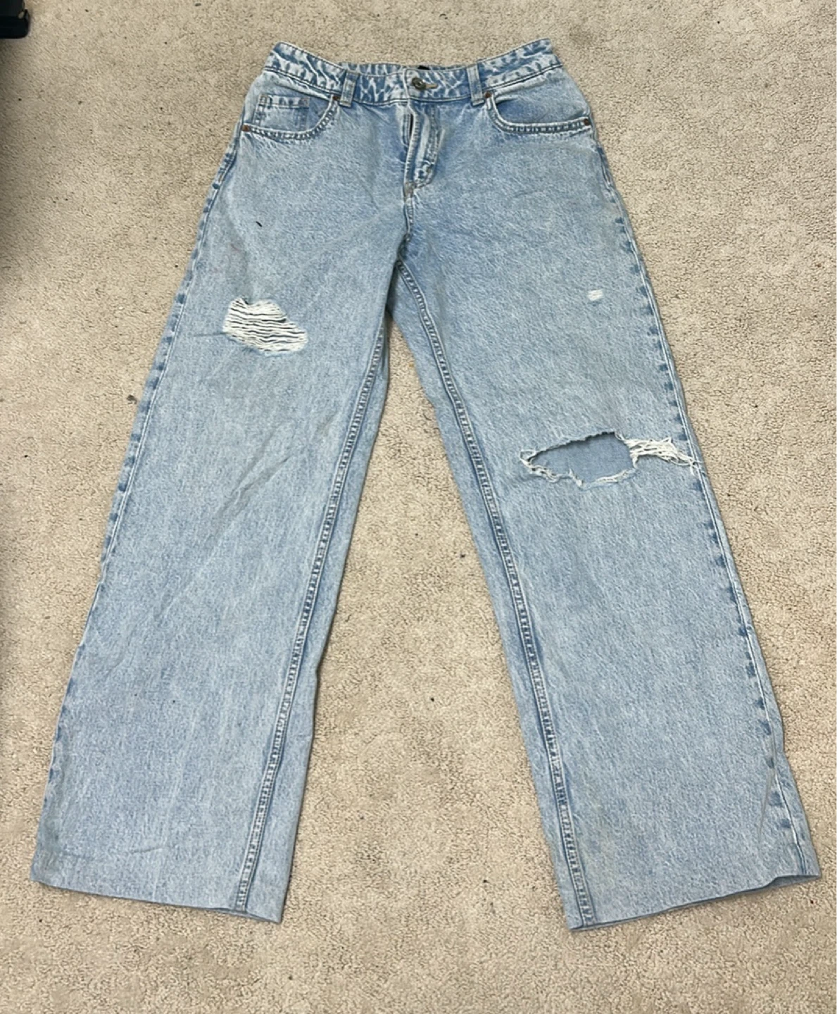 h&m baggy ripped jeans