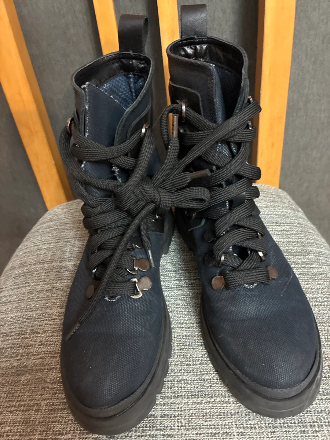 Aquatalia Black Lace Up Boots - Size W7 - photo 2