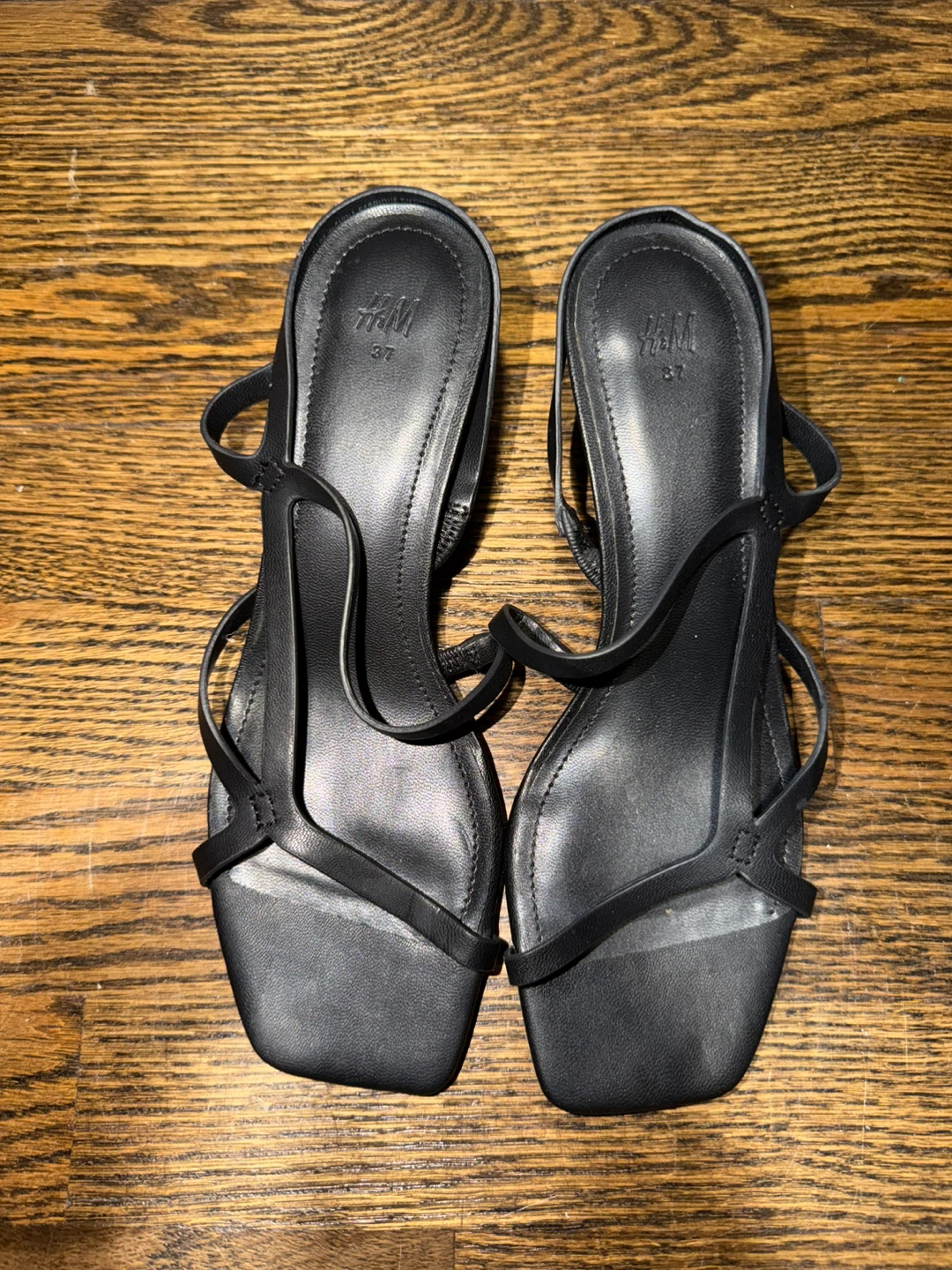 H&M Black Heeled Sandals - Size 37