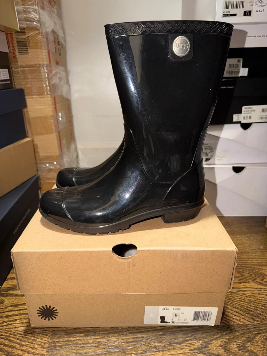 UGG Black Rain Boots - Size 6 - photo 4