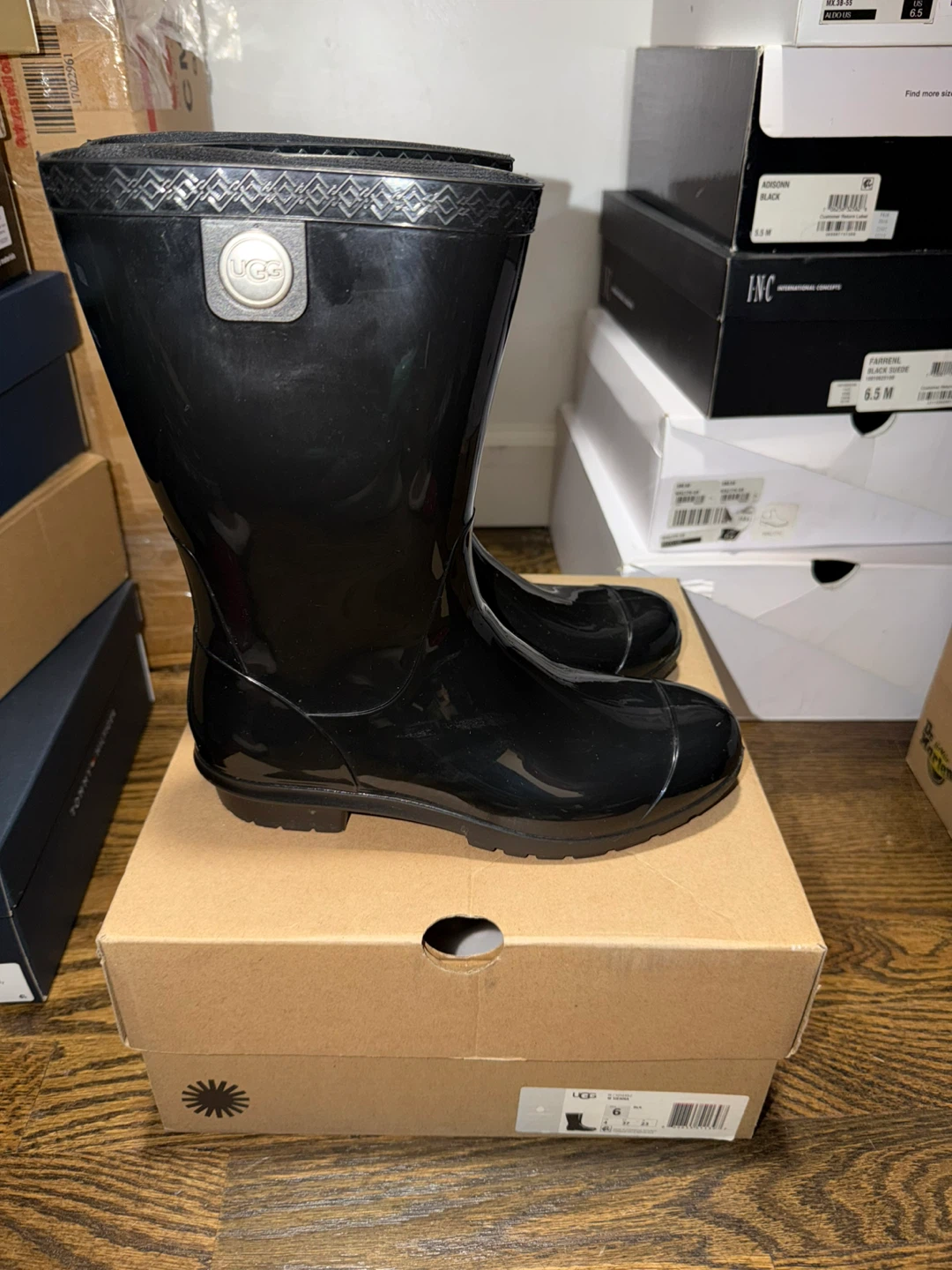 UGG Black Rain Boots - Size 6 - photo 2
