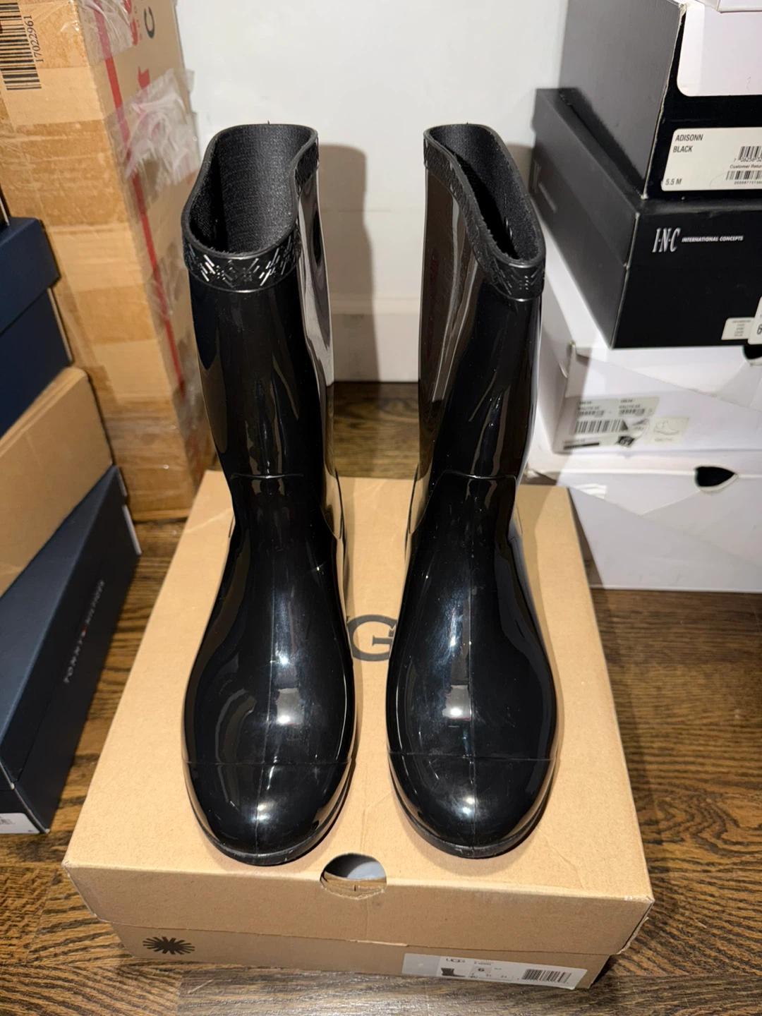 UGG Black Rain Boots - Size 6