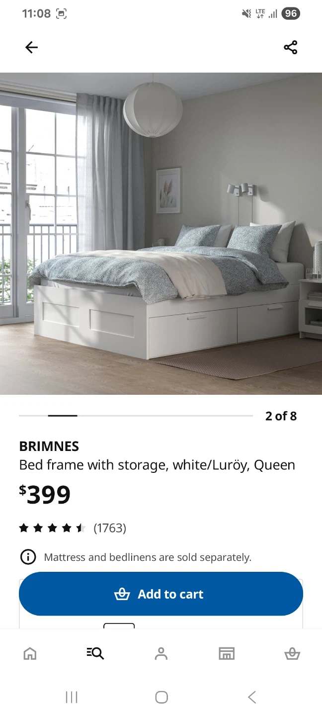 IKEA-BRIMNES Queen Bed Frame+Storage - photo 2
