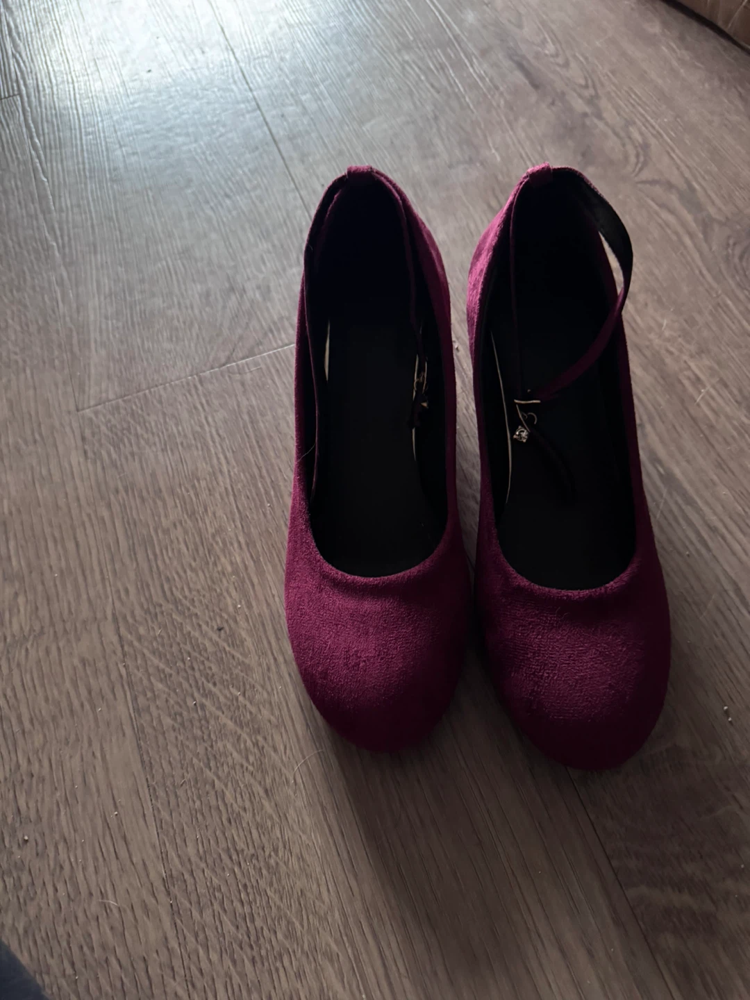 Burgundy Ankle Strap Heels