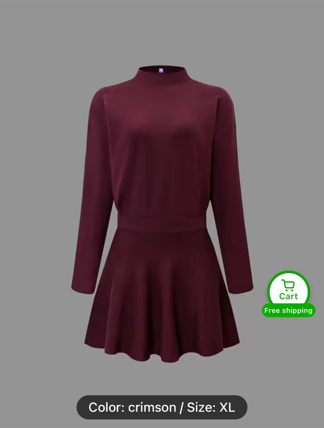 Elegant Long Sleeve Short Sweater Dress - photo 3