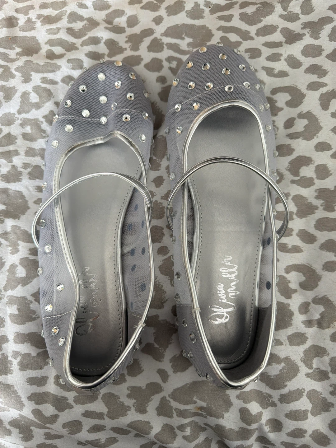 Olivia Miller Girl's Silver Rhinestone Shoes