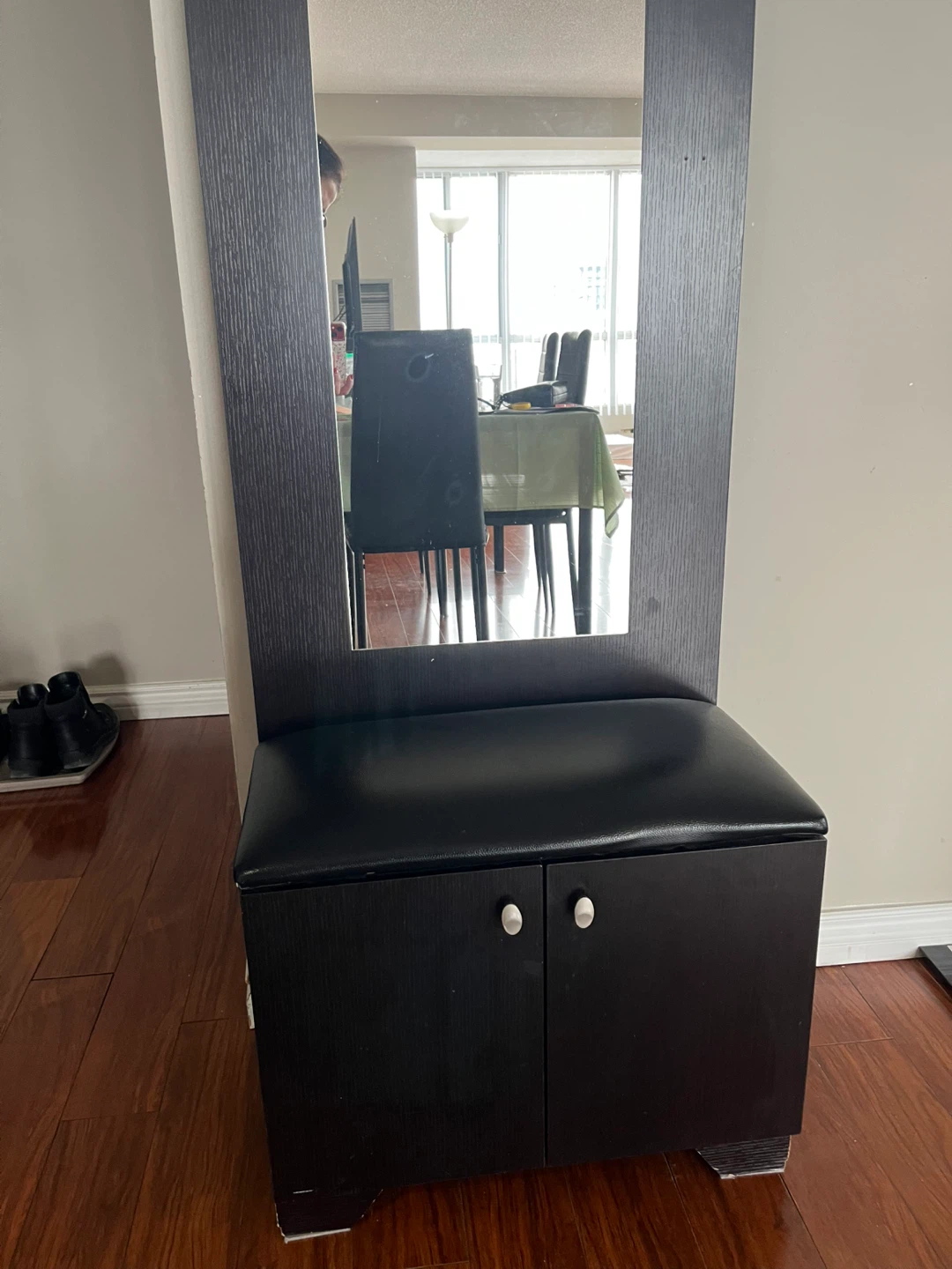 Mirror with Shoe Storage Bench - photo 3