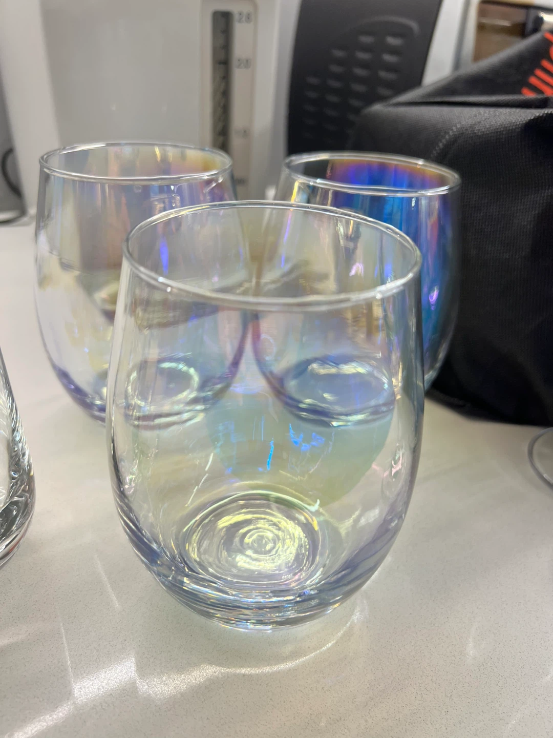 Iridescent Stemless Wine Glasses