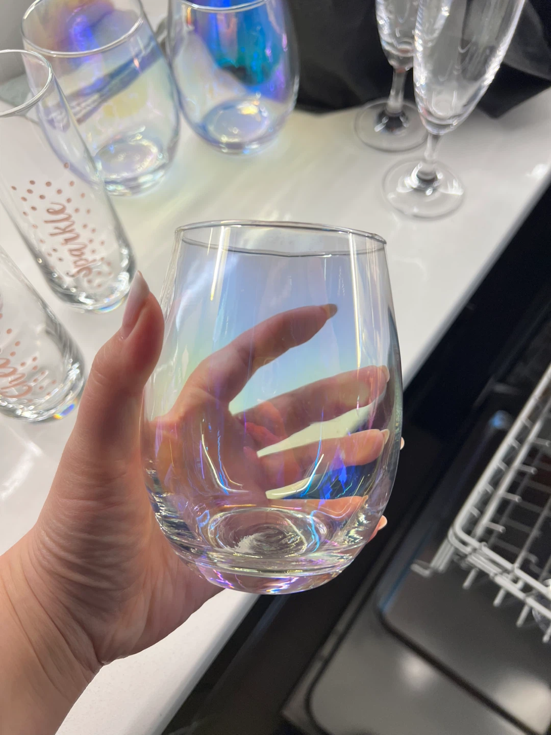 Iridescent Stemless Wine Glasses - photo 2