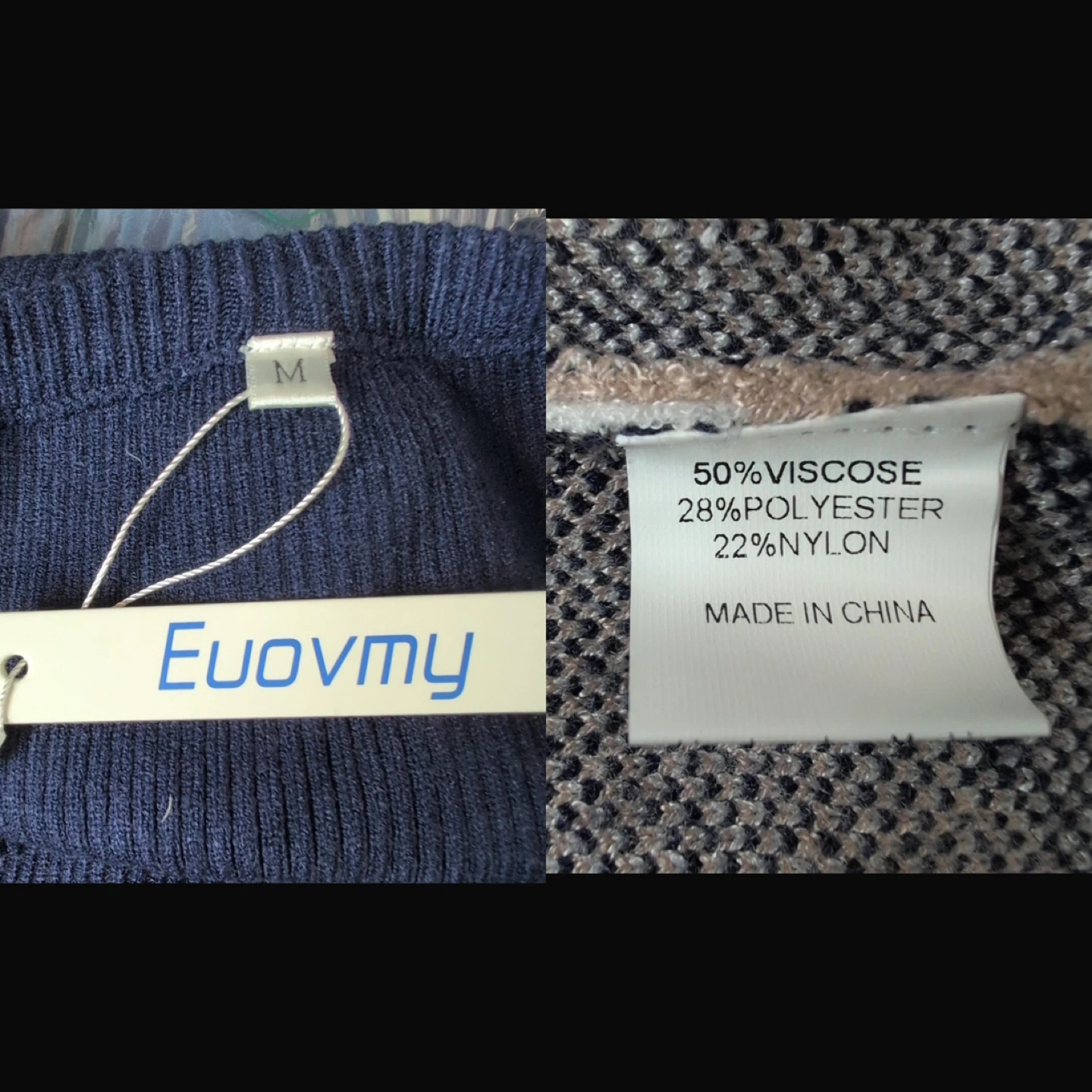 NEW! Euovmy Knitted Leopard Print Navy Sweater - Size M - photo 5