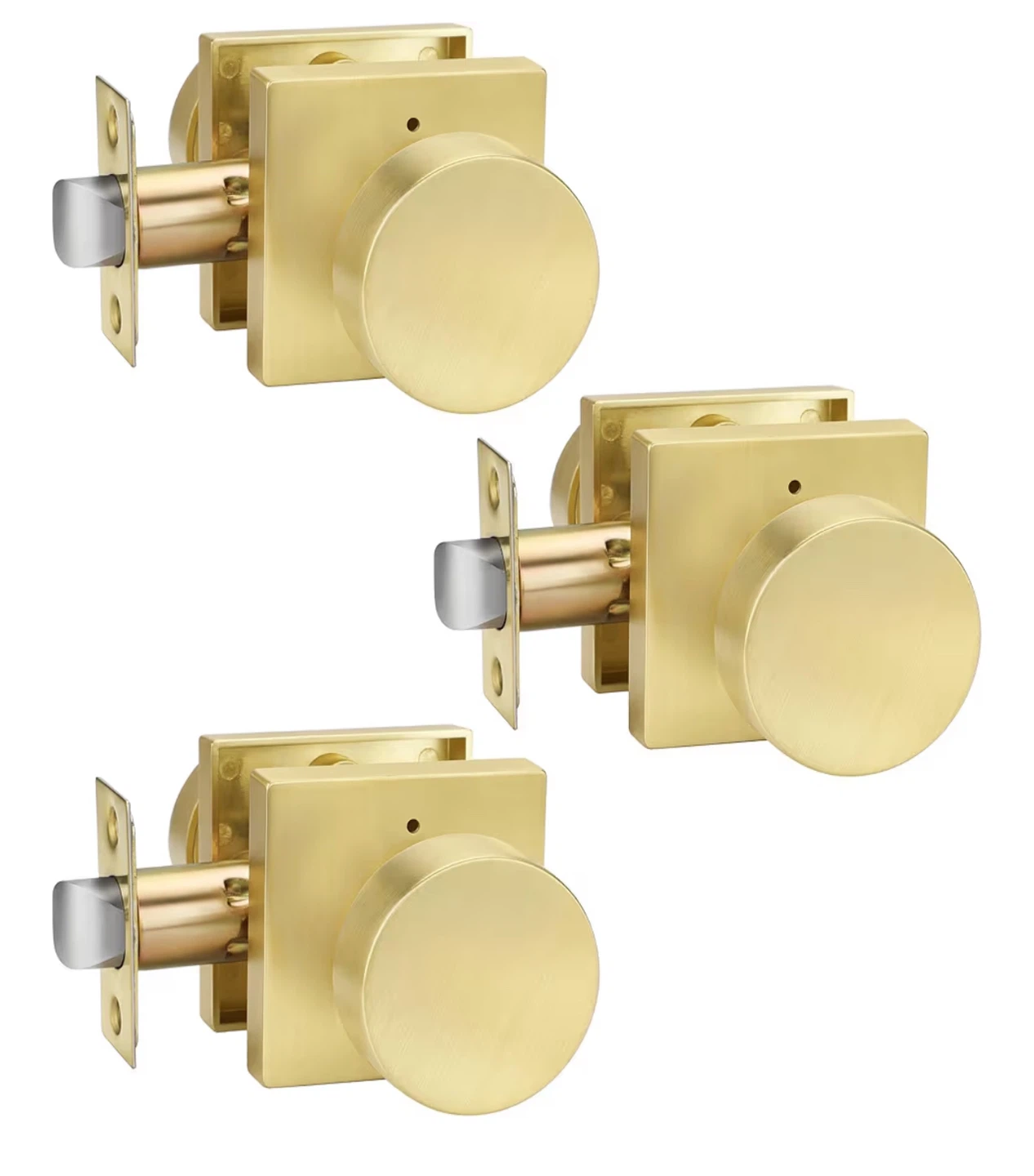 goldenwarm Privacy Gold Interior Door Knobs - Pack of 3 - BNIB