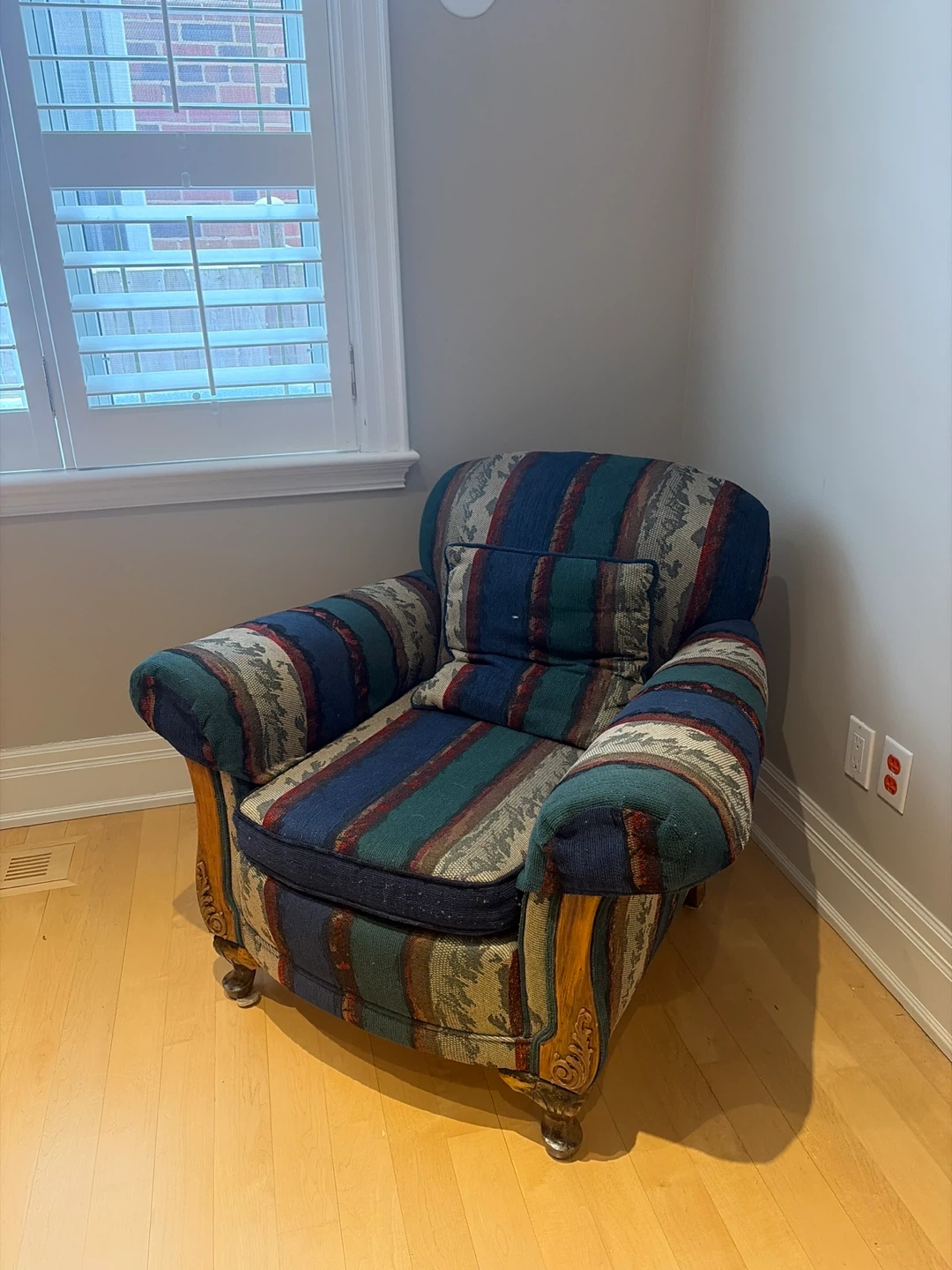Upholstered Armchair - Striped Pattern