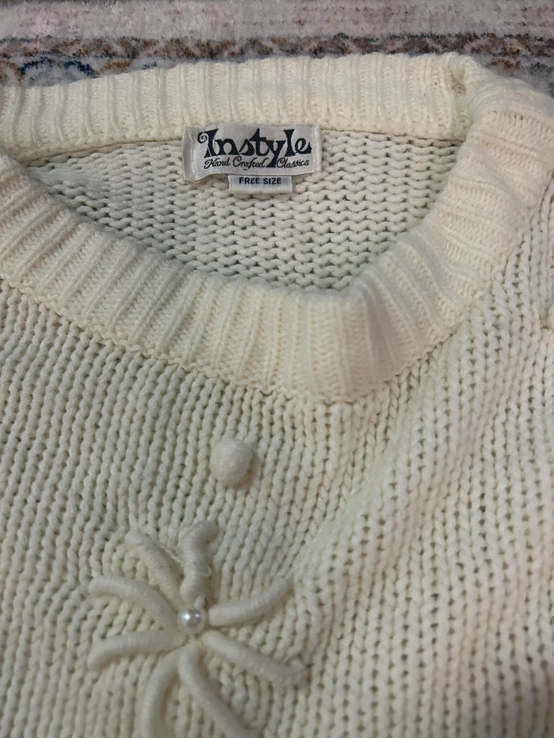 Instyle Cream Sweater - Free Size