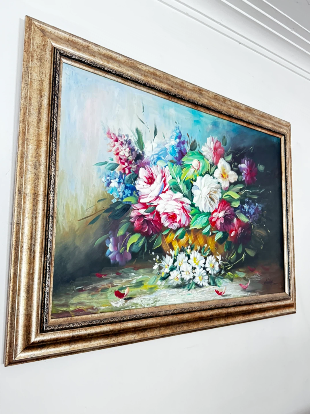 Floral Painting in Ornate Frame
