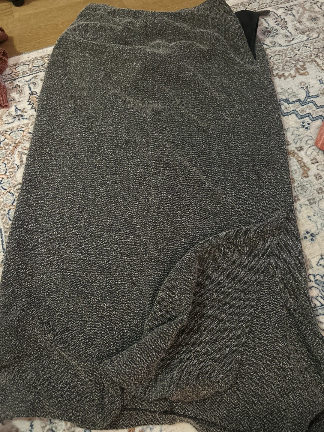 Grey Herringbone Skirt