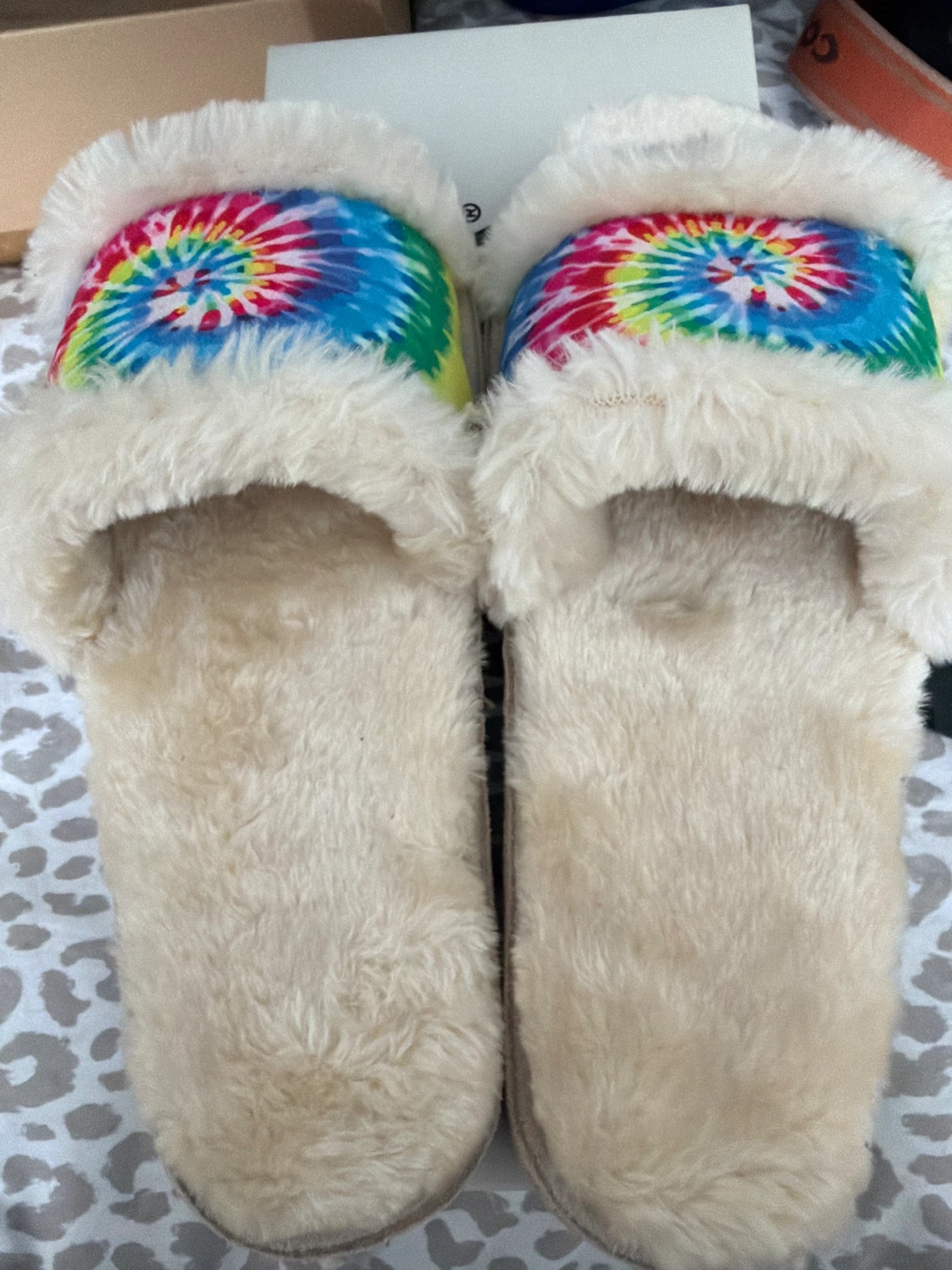 Fuzzy Tie-Dye Slippers