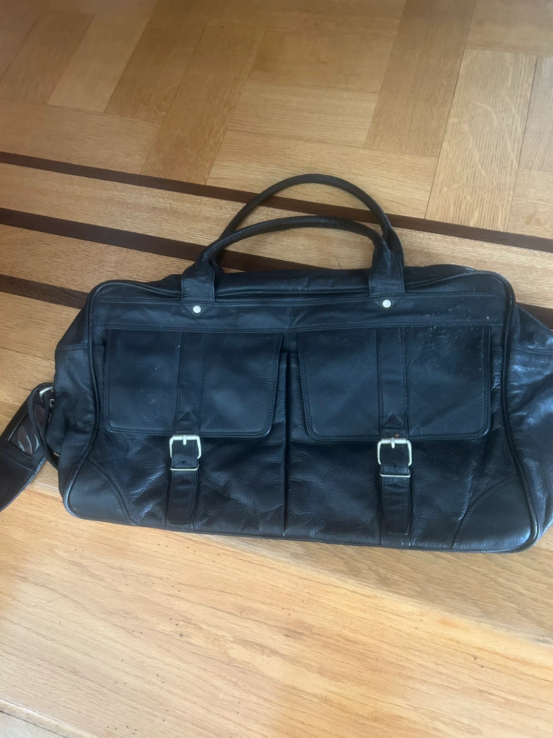 Black Leather Briefcase/Travel Bag - photo 2