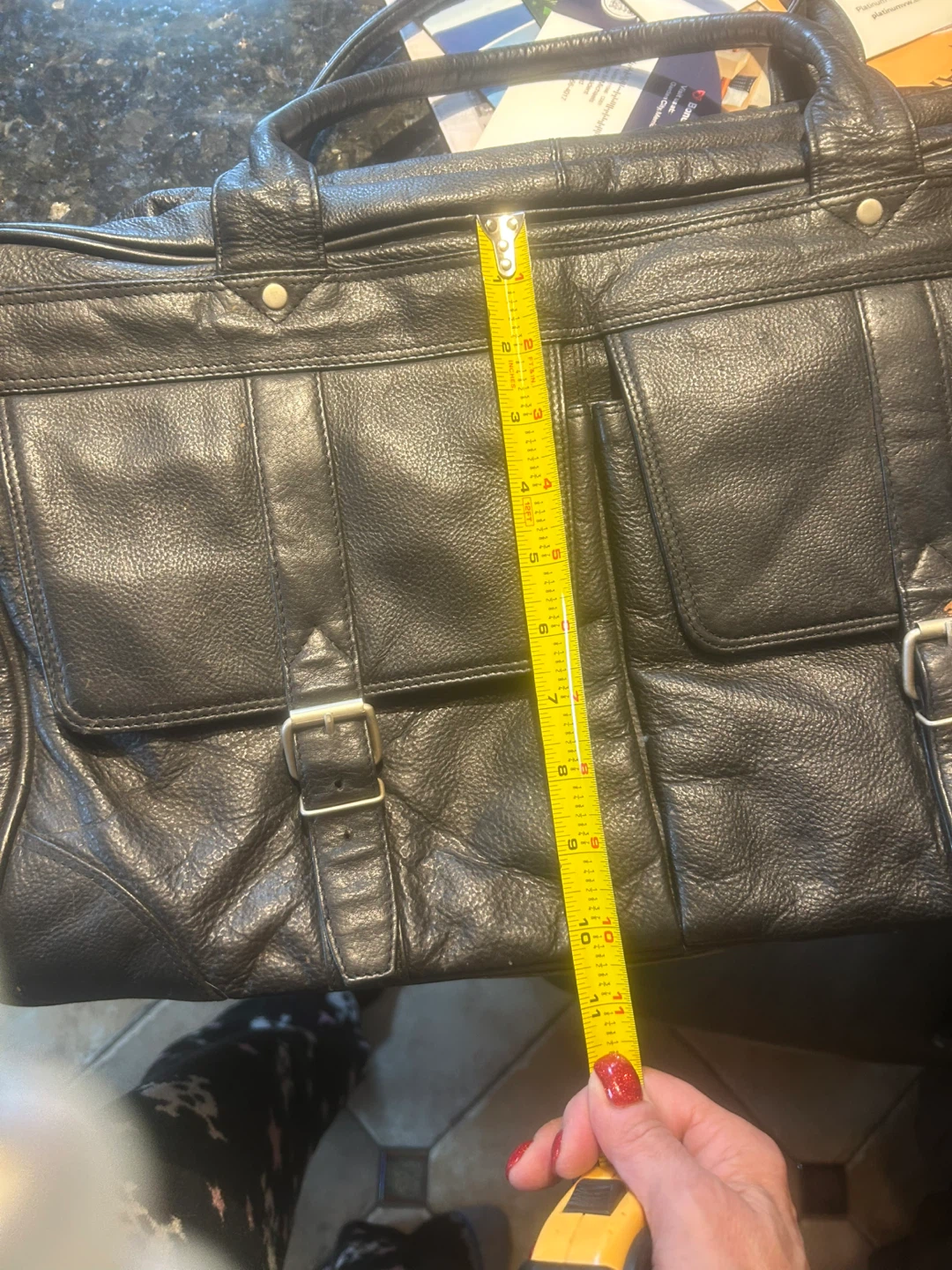 Black Leather Briefcase/Travel Bag - photo 4