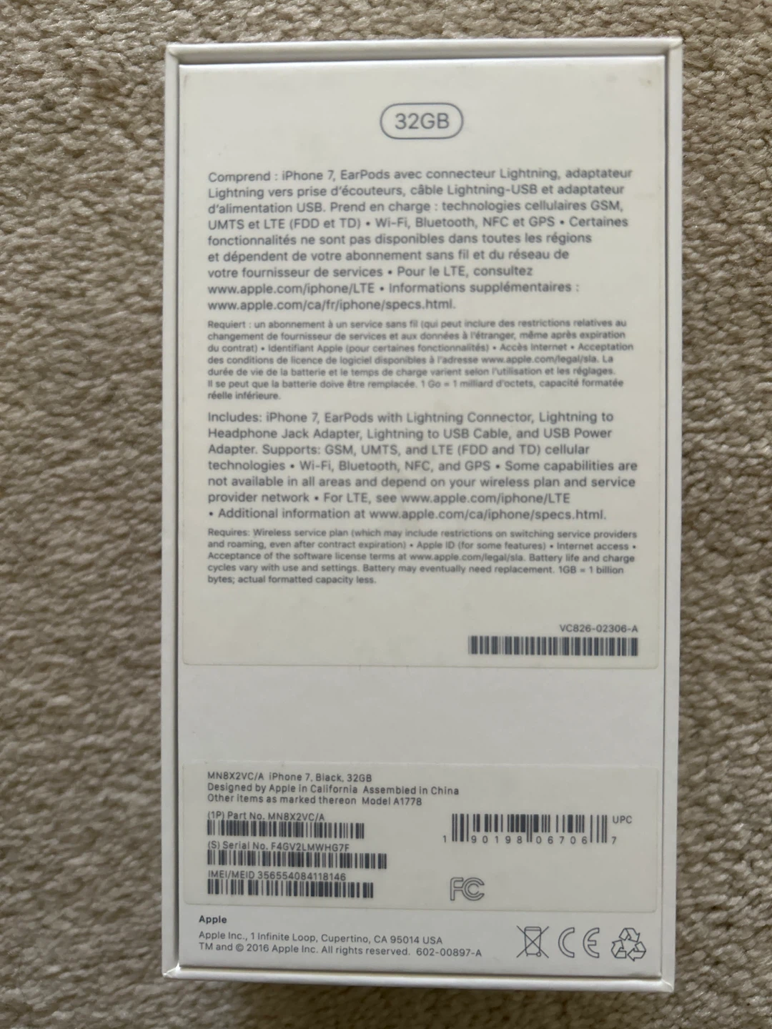 Apple iPhone 7 - Black, 32GB - With Box - photo 4