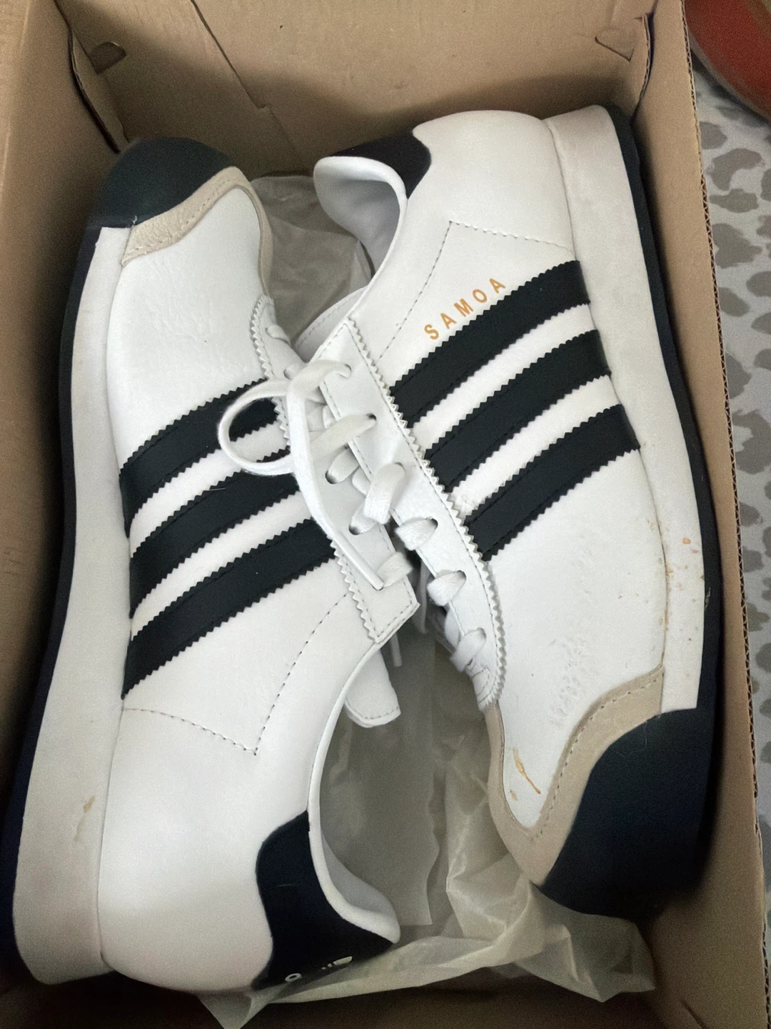Adidas Samoa White and Black Sneakers