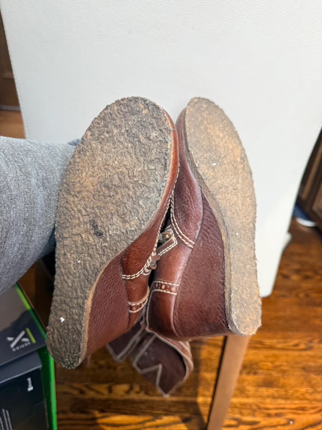 Brown Leather Wedge Boots - Size 36 1/2 - photo 5