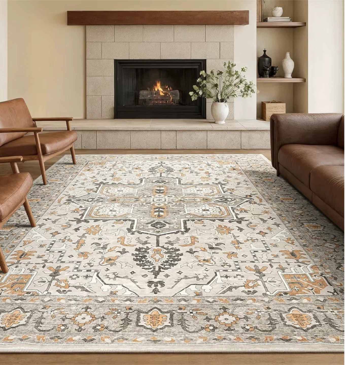 New Beige/Grey Area Rug - Still in Box!