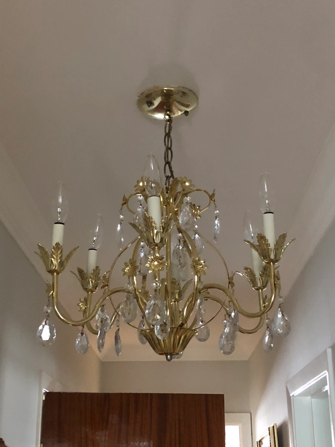 Gold Chandelier with Crystal Accents - photo 4