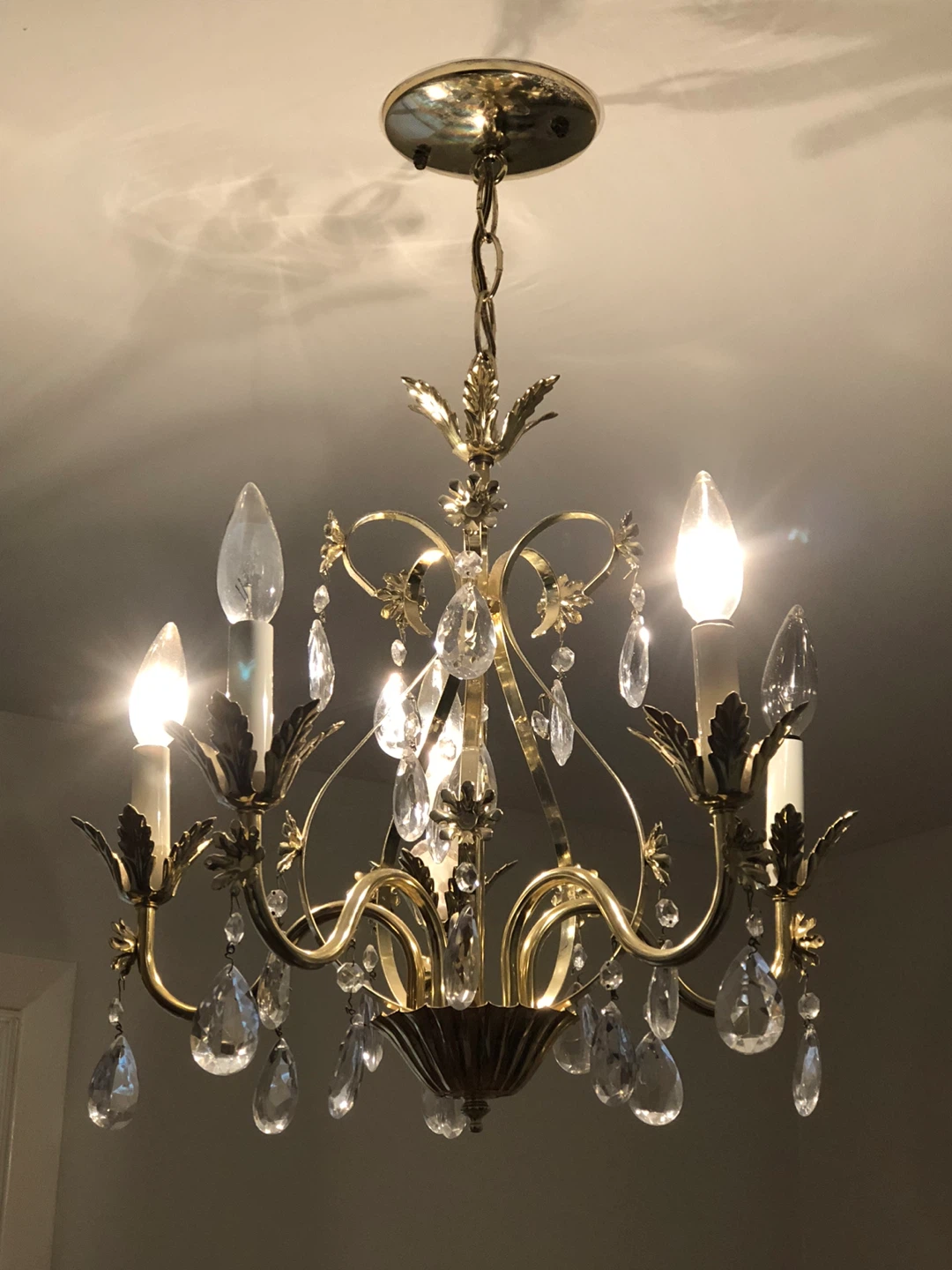 Gold Chandelier with Crystal Accents - photo 2