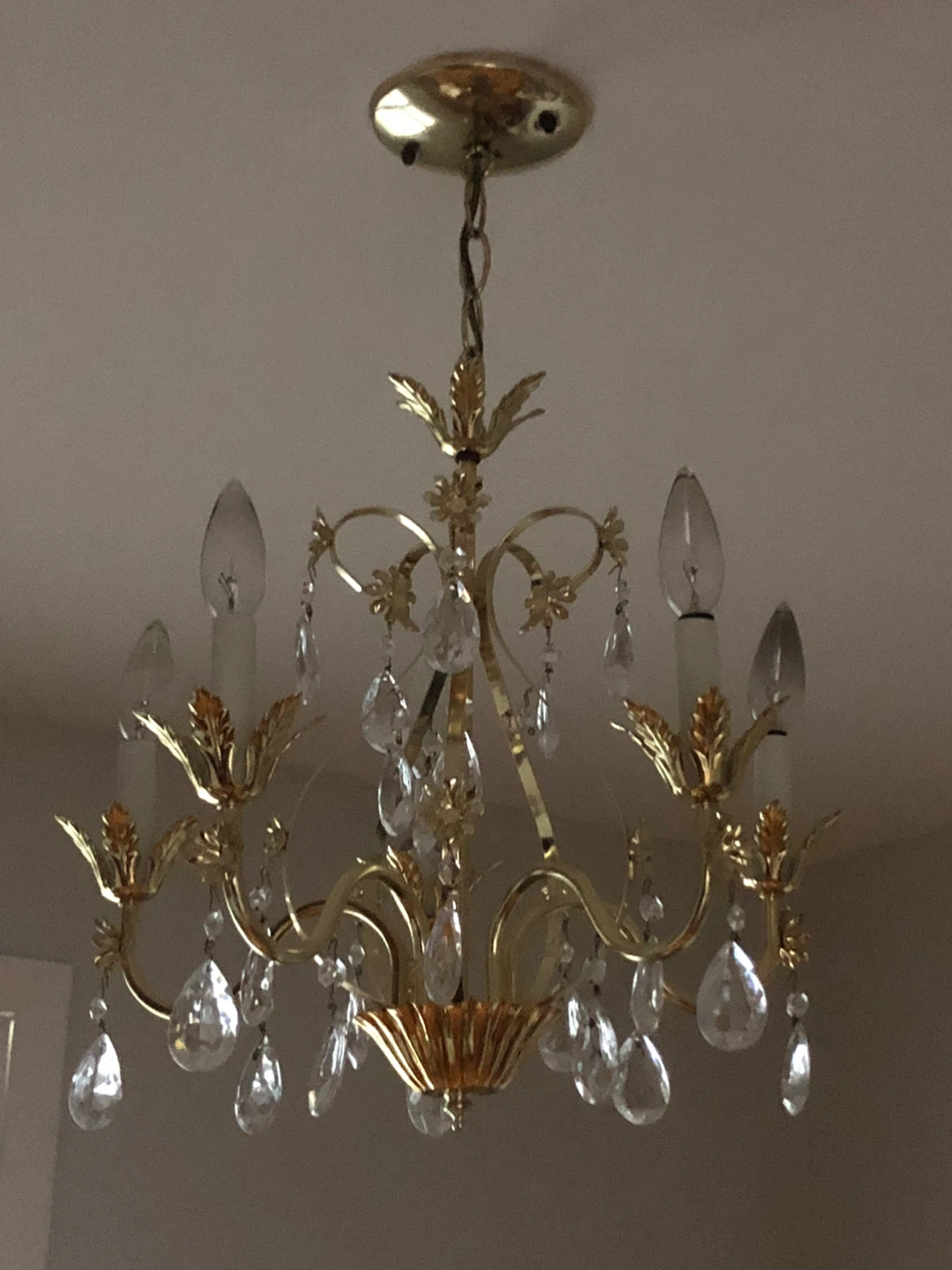 Gold Chandelier with Crystal Accents