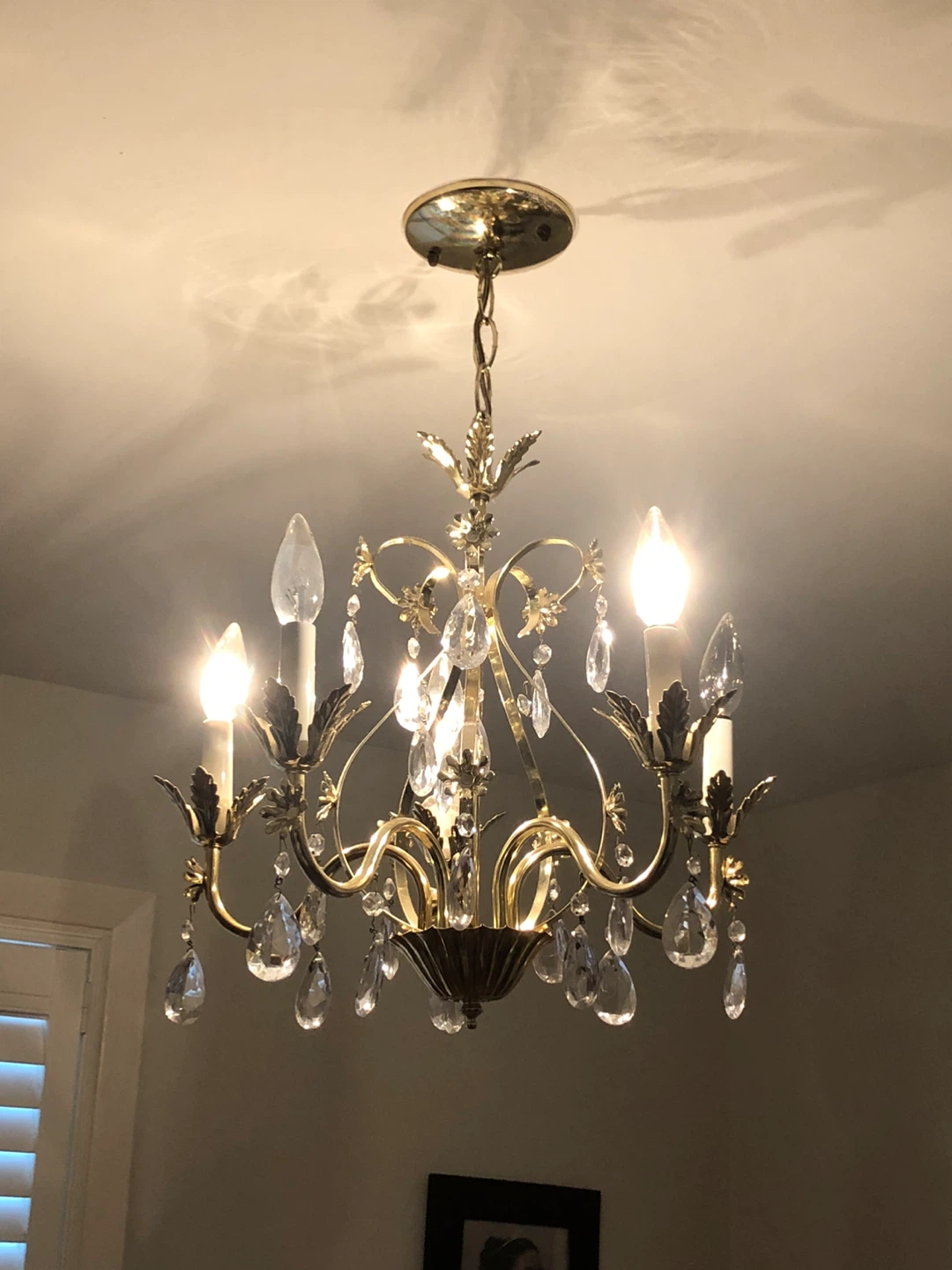 Gold Chandelier with Crystal Accents - photo 3