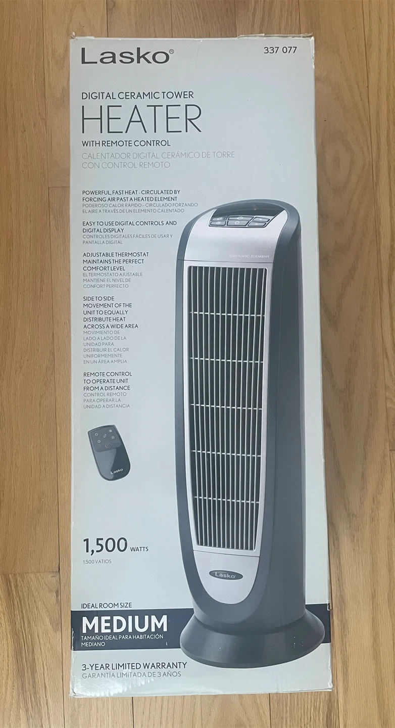 Lasko Digital Ceramic Tower Oscillating Heater with Remote - photo 2
