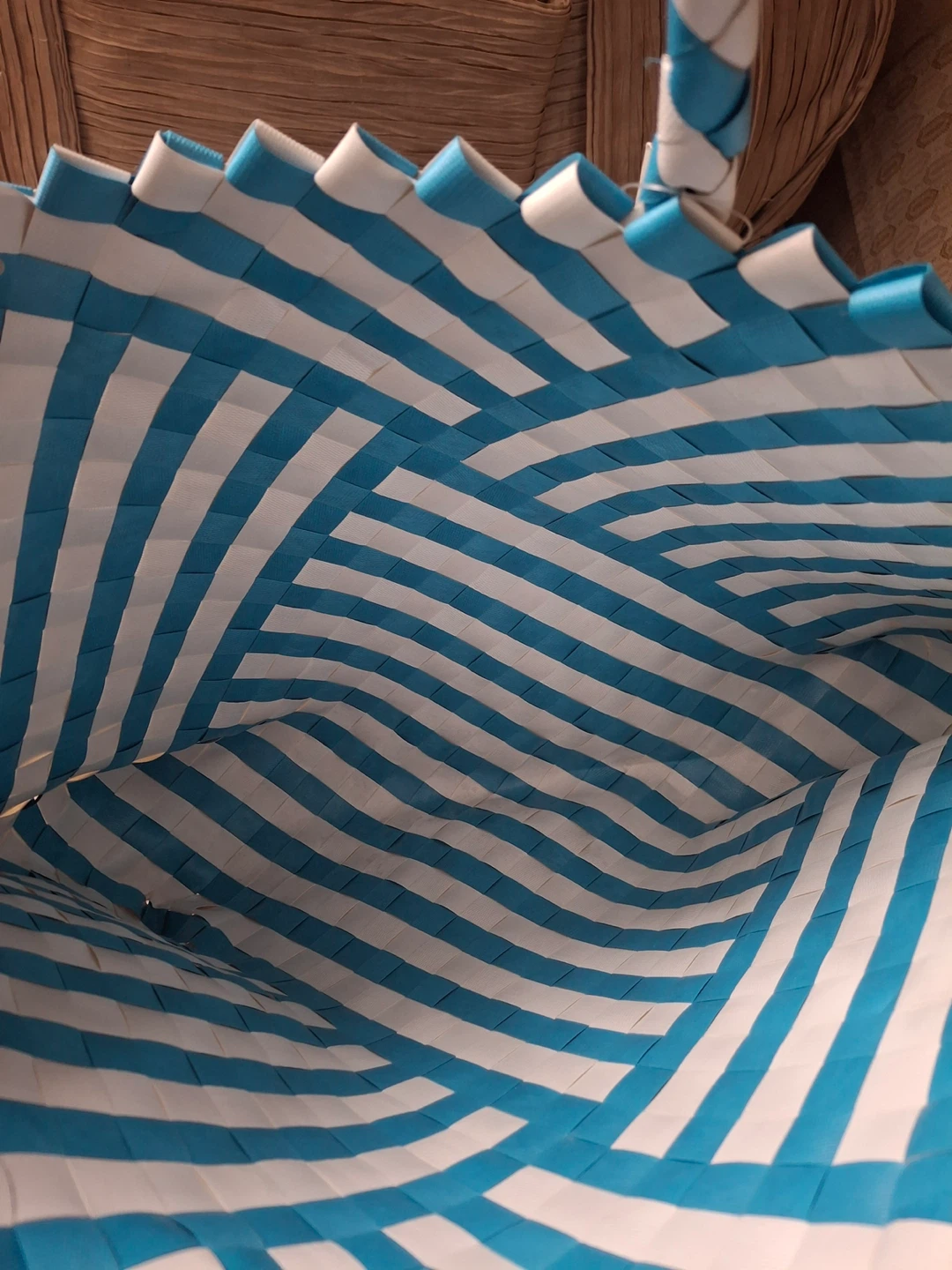 Blue striped beach bag - photo 3