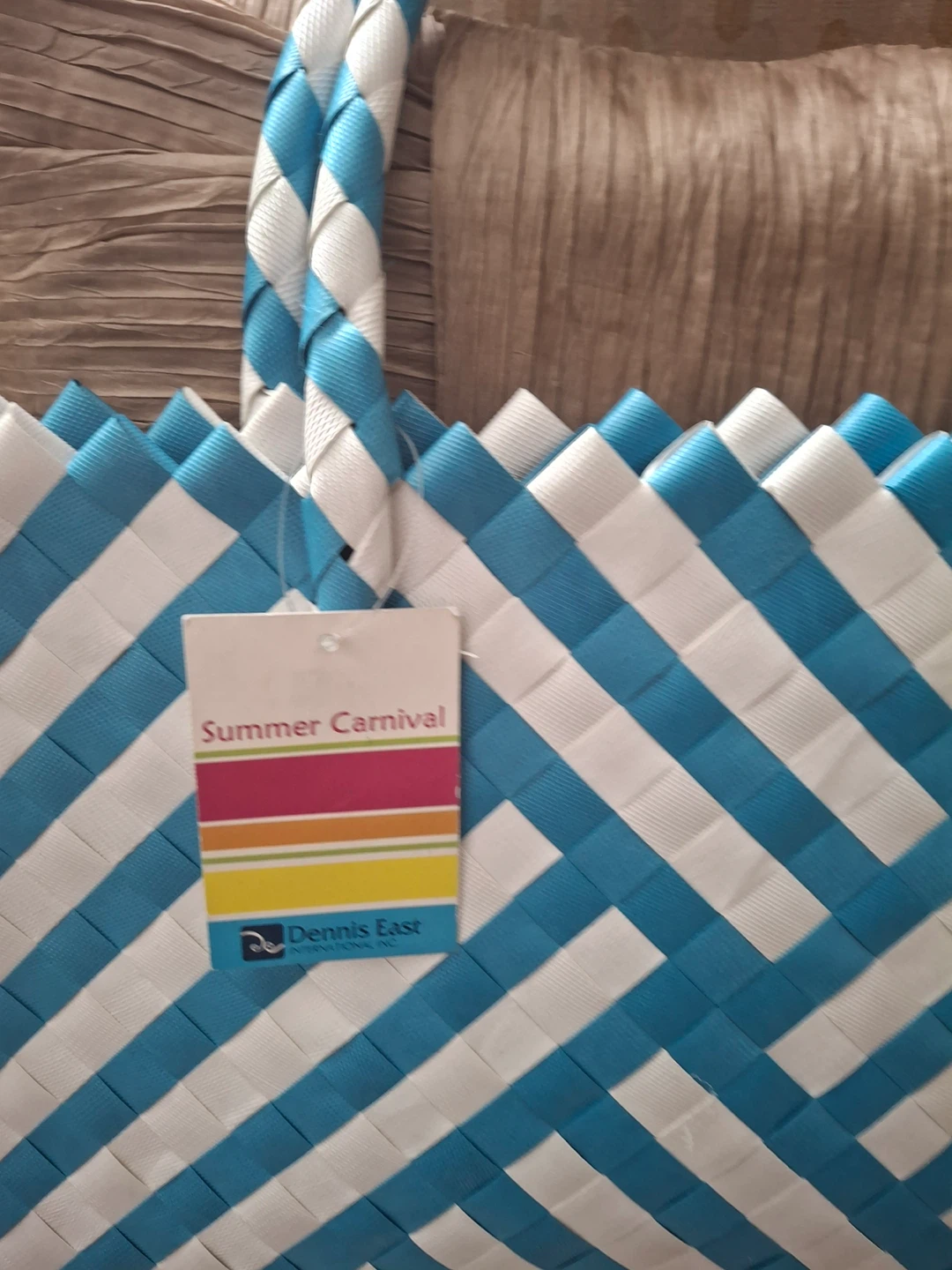 Blue striped beach bag - photo 2