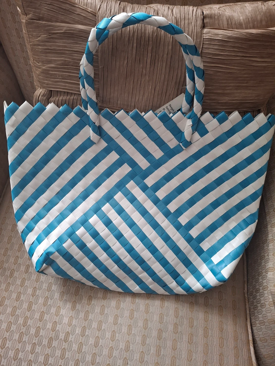 Blue striped beach bag - photo 4