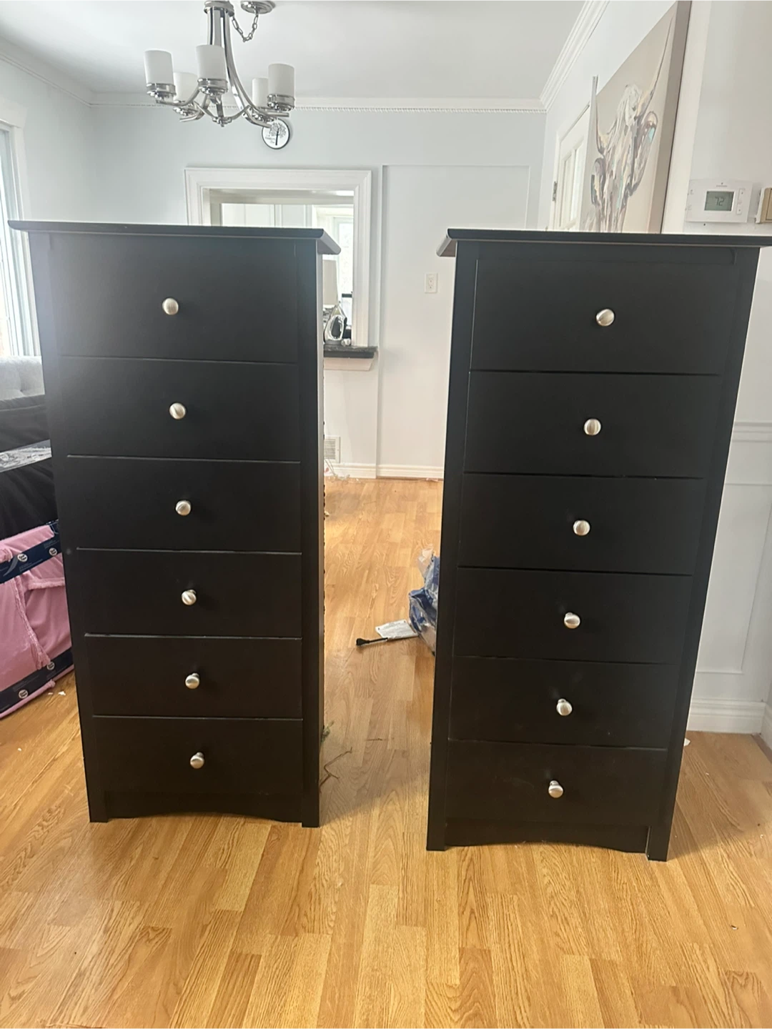 Tall Black Dressers - Pair