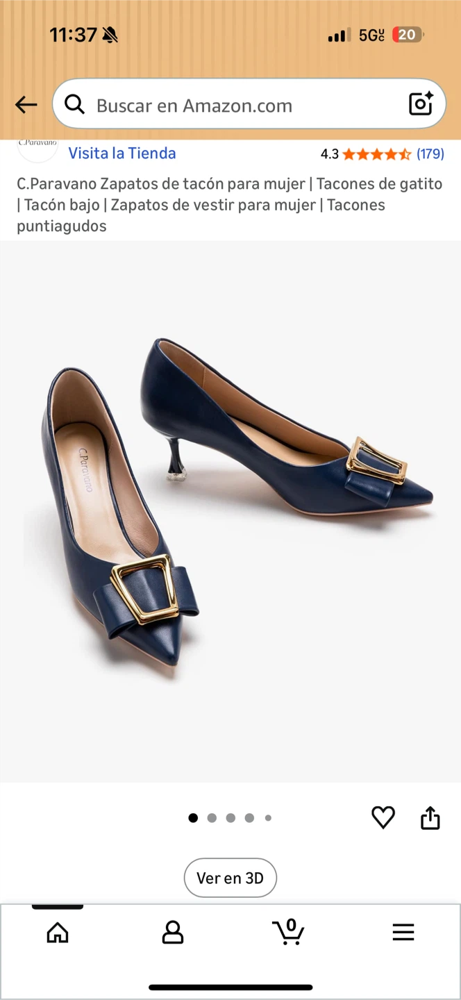 C.Paravano Navy Blue Kitten Heels