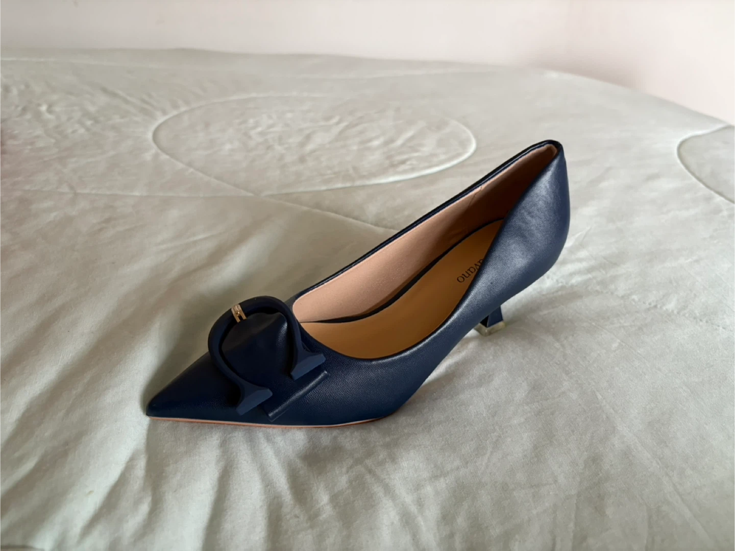C.Paravano Navy Blue Kitten Heels - photo 2