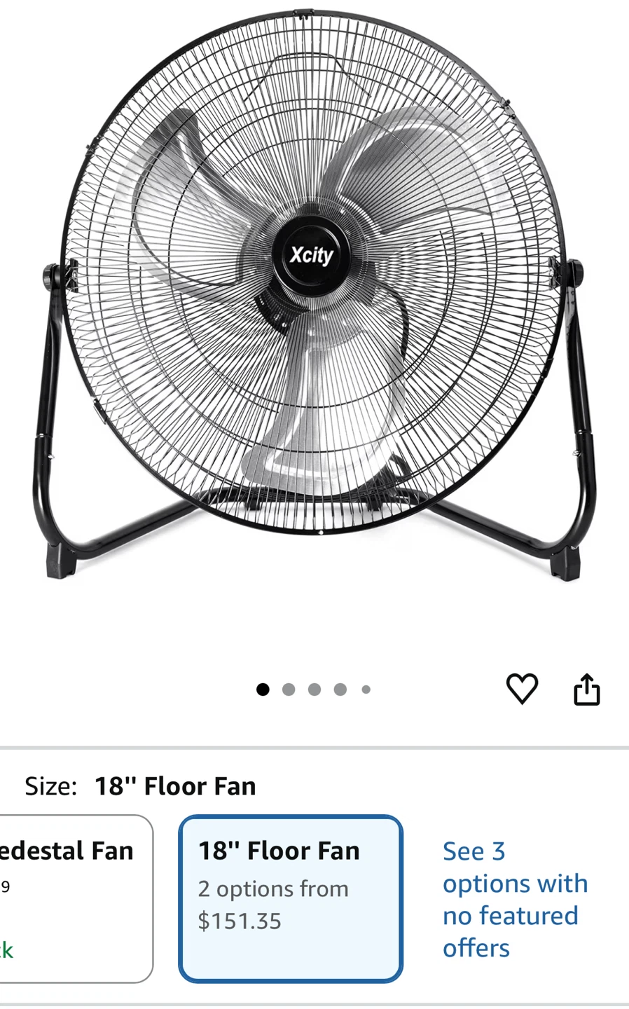 Xcity 18" Floor Fan - High Velocity, Heavy Duty - photo 5